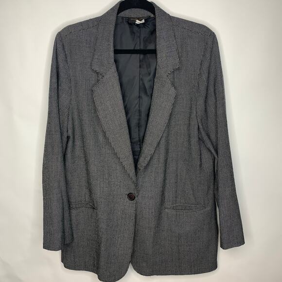 Vintage Black White Woven Blazer Medium Large? - Picture 1 of 4
